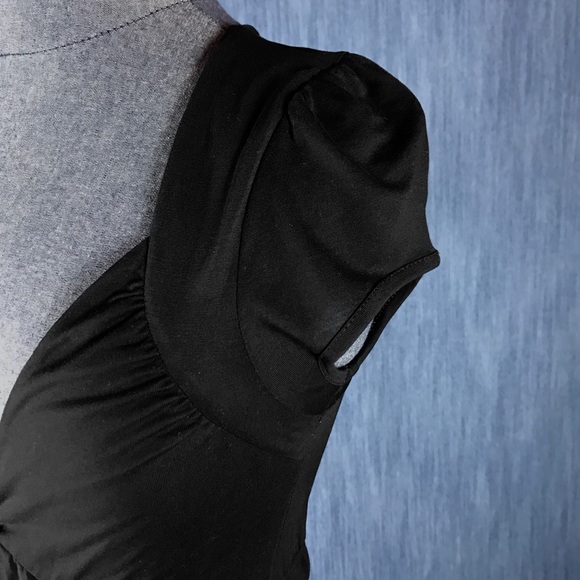 ZARA collection S LBD black dress cap sleeve slip - Picture 4 of 6